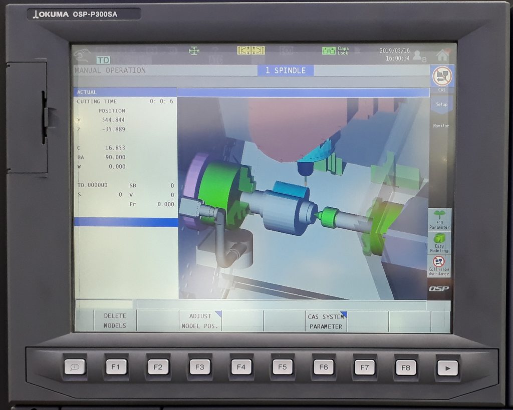 Simulare CAM prelucrare strung Okuma Multus B250II - Sistem anti-coliziune mașini CNC