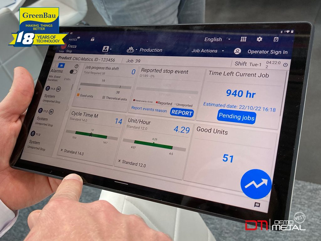MATICS Optimizare producție CNC - Terminal Operator - GreenBau Demo Metal Vest 2022 - Arad