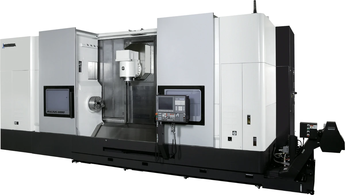 OKUMA MULTUS-B550 Strung CNC orizontal cu o turelă și prelucrare pe axa B