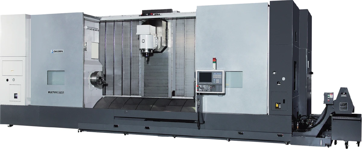 OKUMA MULTUS-B750 Strung CNC orizontal cu o turelă și prelucrare pe axa B